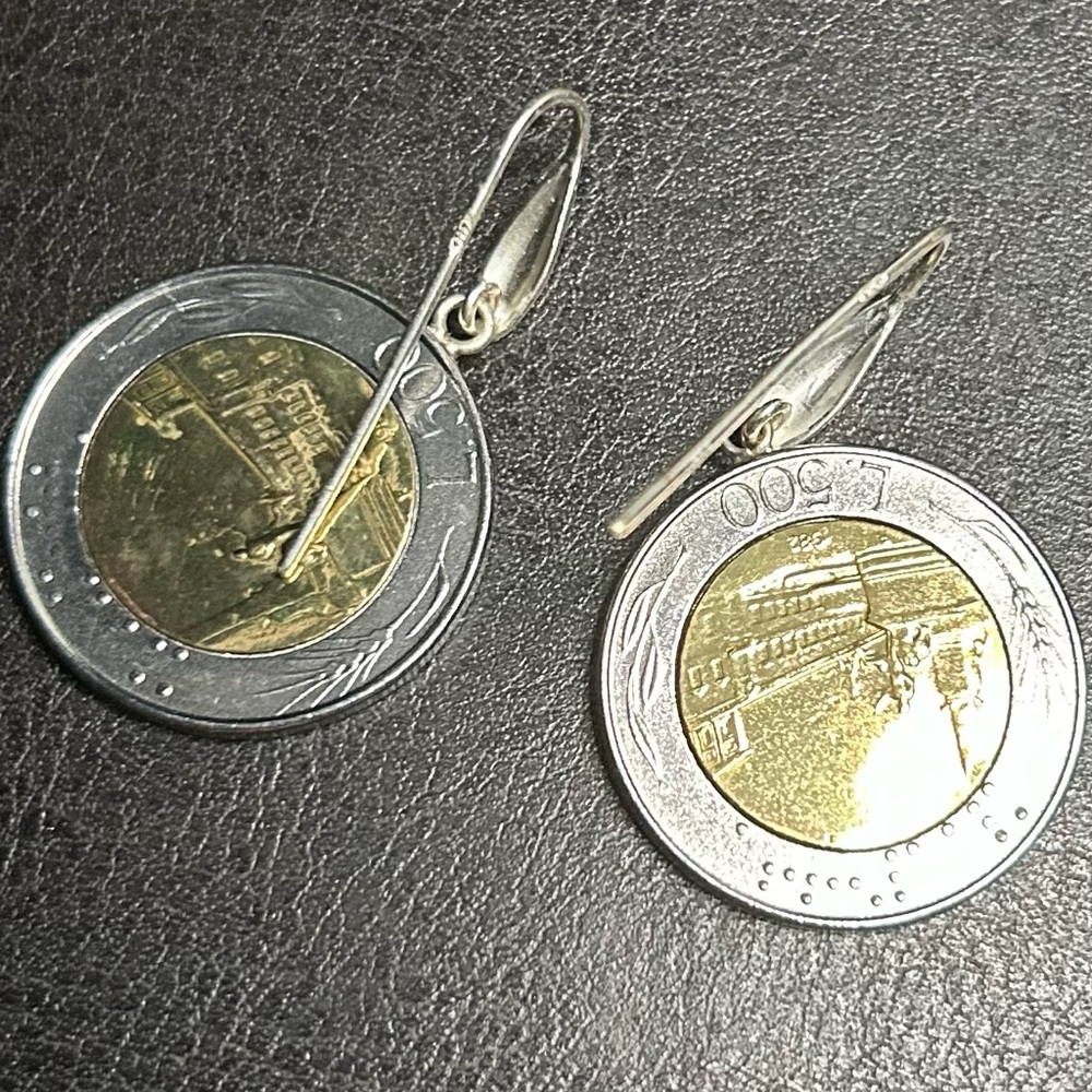 Sterling Sliver Gen Coin Earrings. Made in Dominican Republic. - Picture 5 of 7